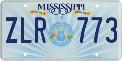 MS license plate ZLR773