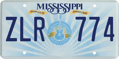 MS license plate ZLR774