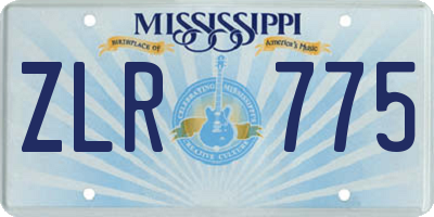 MS license plate ZLR775
