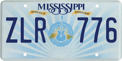 MS license plate ZLR776