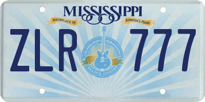 MS license plate ZLR777