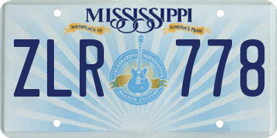 MS license plate ZLR778