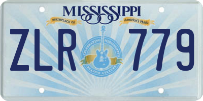 MS license plate ZLR779