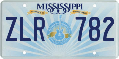 MS license plate ZLR782