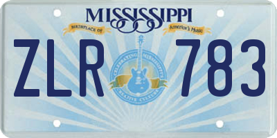 MS license plate ZLR783