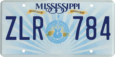 MS license plate ZLR784