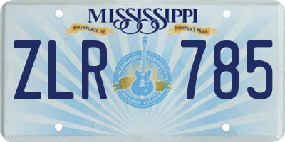 MS license plate ZLR785