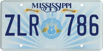 MS license plate ZLR786