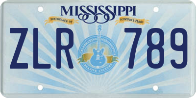 MS license plate ZLR789
