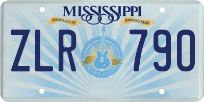 MS license plate ZLR790