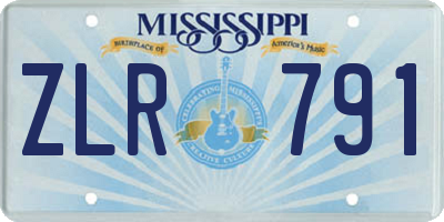 MS license plate ZLR791