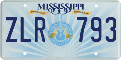 MS license plate ZLR793