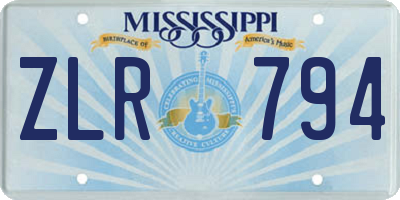 MS license plate ZLR794
