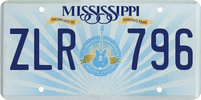 MS license plate ZLR796