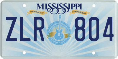 MS license plate ZLR804