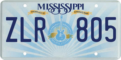 MS license plate ZLR805