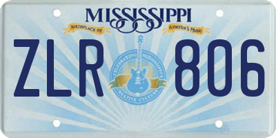 MS license plate ZLR806