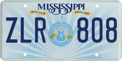 MS license plate ZLR808