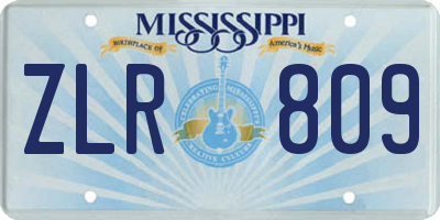 MS license plate ZLR809