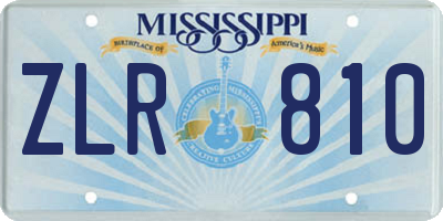 MS license plate ZLR810
