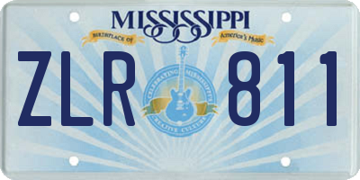 MS license plate ZLR811