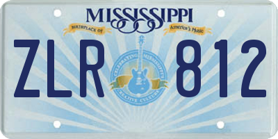 MS license plate ZLR812