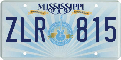 MS license plate ZLR815
