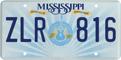 MS license plate ZLR816