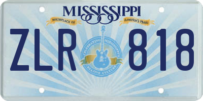 MS license plate ZLR818