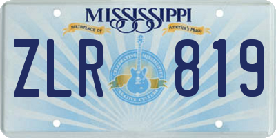 MS license plate ZLR819