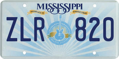 MS license plate ZLR820