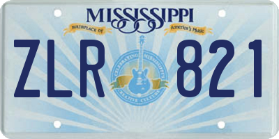 MS license plate ZLR821