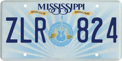 MS license plate ZLR824