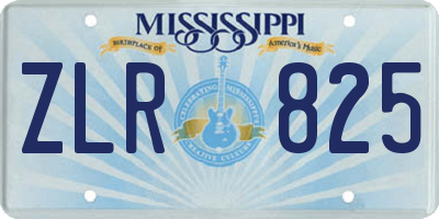 MS license plate ZLR825