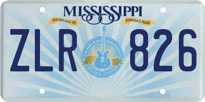 MS license plate ZLR826