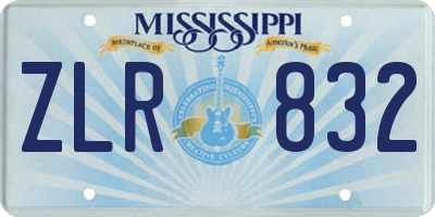 MS license plate ZLR832