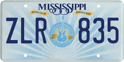 MS license plate ZLR835