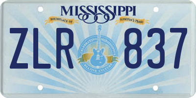 MS license plate ZLR837