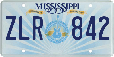 MS license plate ZLR842