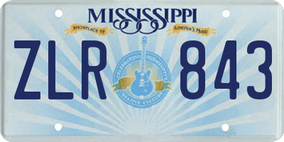 MS license plate ZLR843