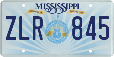 MS license plate ZLR845