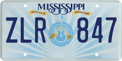 MS license plate ZLR847