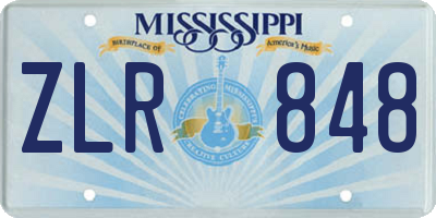 MS license plate ZLR848