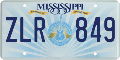 MS license plate ZLR849