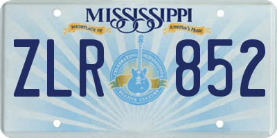 MS license plate ZLR852