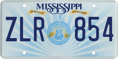 MS license plate ZLR854
