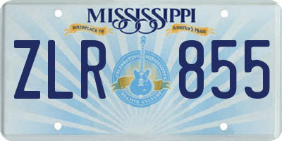 MS license plate ZLR855