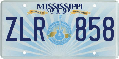 MS license plate ZLR858