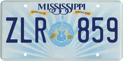 MS license plate ZLR859
