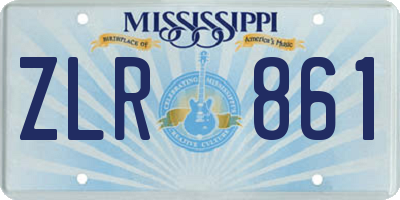 MS license plate ZLR861
